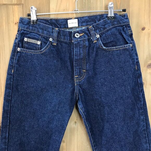 Calvin Klein Jeans Juniors Boot Leg Mid Rise Pant BJXP1508 Dark Wash Size 3 - Picture 4 of 16